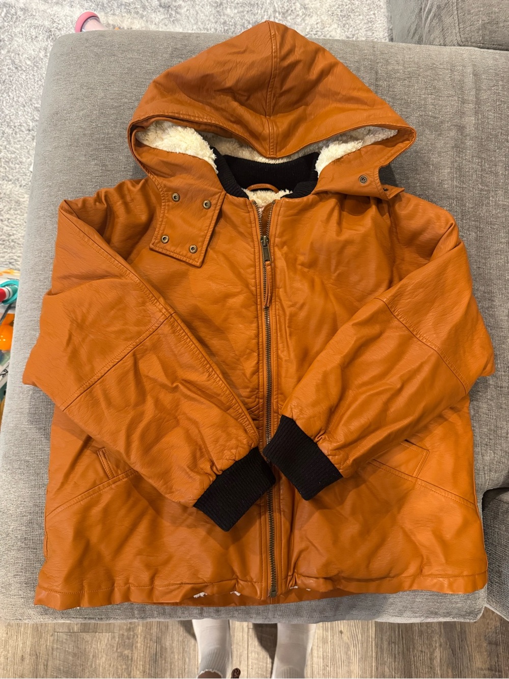 We The Free Vegan leather Jacket fuzzy inside warm